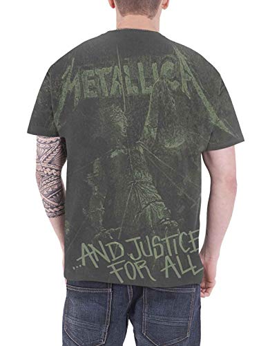 Metallica T Shirt Justice for all Neon Oficial de los hombres nuevo Gris All