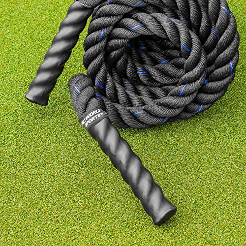 METIS Cuerda de Batalla │Battle Rope de Fitness │ Longitud 9m/12m/15m Grosor 38/50mm (9m, 38mm)