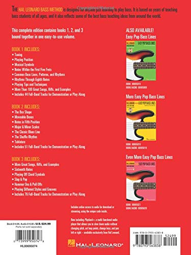 Método de Hal Leonard Bass - Edición completa: libros 1, 2 y 3 ¡Unidos en un solo volumen fácil de usar!: Complete Edition