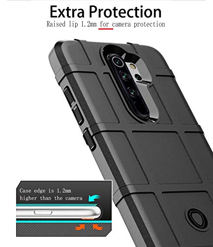 MEVIS Protector Funda Xiaomi Redmi Note 8 Pro de SHVEL Rugged, [Protector Pantalla Completa 9D], Suave Material TPU con Textura Mate Anti Golpes, Protector Funda para Deportes-Verde