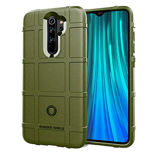 MEVIS Protector Funda Xiaomi Redmi Note 8 Pro de SHVEL Rugged, [Protector Pantalla Completa 9D], Suave Material TPU con Textura Mate Anti Golpes, Protector Funda para Deportes-Verde