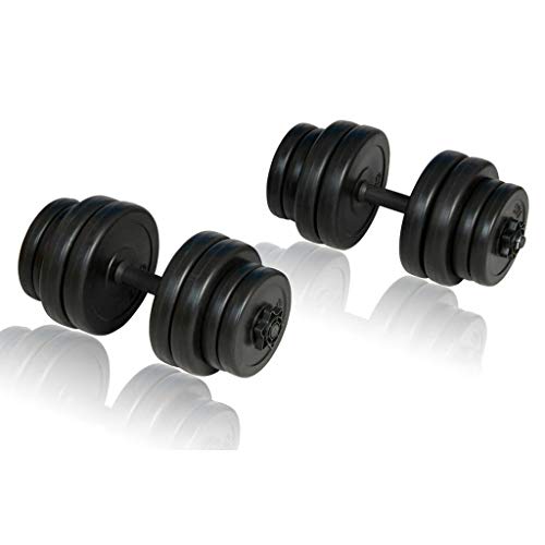 mewmewcat Mancuernas Kit de Pesas Ejercicios de Gimnasio de 30 kg (2x15kg) Negro