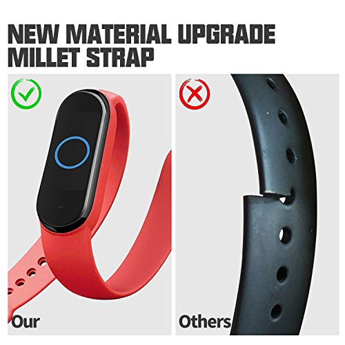 Mi-Case Correa de Silicona Compatible para Xiaomi Mi Band 5, [3Pack] Protector de Pantalla - [9 Piezas ] Mi Band 5 Ajustable Banda Repuesto Coloridos Correas para Pulsera para Silicona