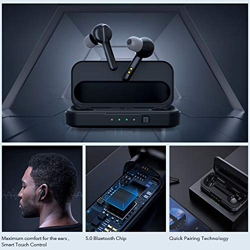 Mifa Auriculares Bluetooth, X3 Auriculares Inalámbricos Bluetooth V5.0 TWS Sonido Estéreo, Carga Rapida IPX5 Resistente al de Sudor y Salpicaduras con Caja de Carga para Android Samsung Huawei iPhone