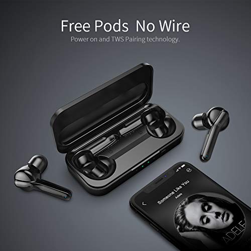 Mifa Auriculares Bluetooth, X3 Auriculares Inalámbricos Bluetooth V5.0 TWS Sonido Estéreo, Carga Rapida IPX5 Resistente al de Sudor y Salpicaduras con Caja de Carga para Android Samsung Huawei iPhone