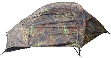 Mil-Tec Einmannzelt Recom Flecktarn Tienda para una Sola Persona, Unisex Adulto, Camuflaje, Talla única