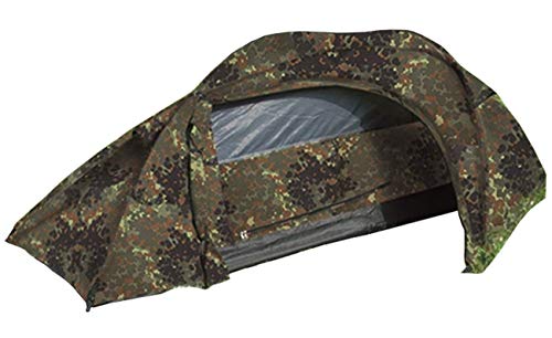 Mil-Tec Einmannzelt Recom Flecktarn Tienda para una Sola Persona, Unisex Adulto, Camuflaje, Talla única