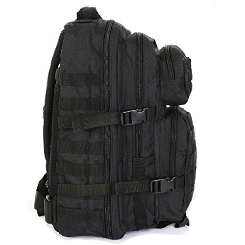 Mil-Tec Military Army Patrol Molle Assault Pack Tactical Combat Rucksack Backpack Bag 36L Black