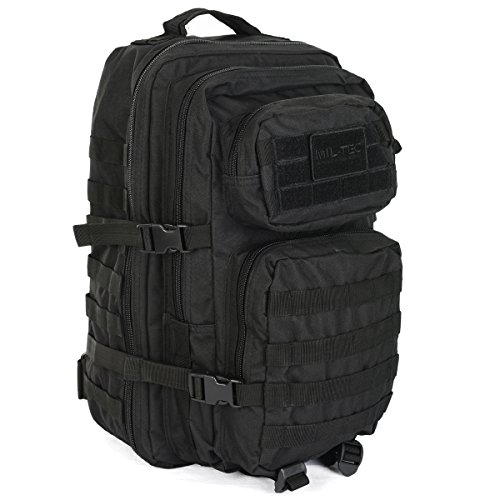 Mil-Tec Military Army Patrol Molle Assault Pack Tactical Combat Rucksack Backpack Bag 36L Black