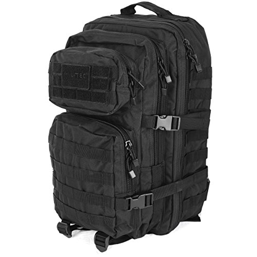 Mil-Tec Military Army Patrol Molle Assault Pack Tactical Combat Rucksack Backpack Bag 36L Black