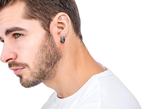 Milacolato 3Pares Acero Inoxidable Hoop Pendientes Aro Hombre Mujer Grabado Griego Pendientes Pequeño Anillo Pendientes Piercing Oreja