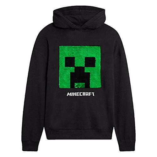 Minecraft Sudadera con Capucha para Niños, Sudaderas Adolescentes Niño, Suéter Manga Larga Hoodie de Lentejuelas Reversibles con Motivo de Creeper, Pullover Niño Jogging Top De Algodón (5/6 años)