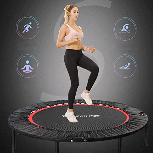 Mini plegable Fitness ejercicio Cardio Training Trampolín 40 pulgadas for gimnasia, interior, la carga máxima de salto 716lbs estera con 28x resorte fuerte recinto envolvente, marco de acero 8 Pierna