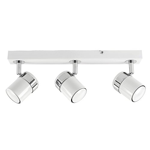 MiniSun – Moderna Lámpara de Techo – Barra de 3 Focos Orientables – Color Blanco - Iluminación Interior