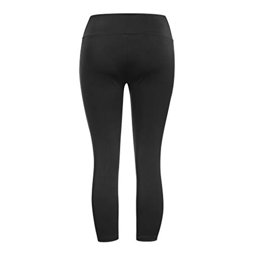 MINXINWY Mallas Cortas Mujer, Nuevo Leggings Deportes de Mujer Pantalones de Yoga de Color sólido Moda Leggings de Mujeres Entrenamiento Correr Pantalones 3/4 largas