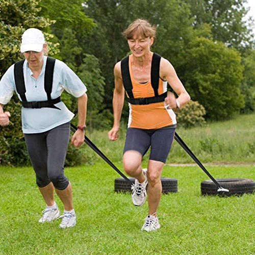 Mioloe Conjunto de Cables de Resistencia Ajuste Solo o asociado Arnés de tracción de neumáticos Arnés de Entrenamiento con Trineo eléctrico Equipo de Entrenamiento de fútbol