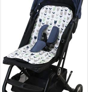 Miracle Baby Cojín Carro Bebe,Colchoneta Silla Paseo Universal Verano Transpirable,Cojín Silla de Paseo para el Cochecito y Asiento de Carro, 100% Algodón, 32x80cm(Ballena azul)