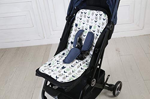 Miracle Baby Cojín Carro Bebe,Colchoneta Silla Paseo Universal Verano Transpirable,Cojín Silla de Paseo para el Cochecito y Asiento de Carro, 100% Algodón, 32x80cm(Flecha)