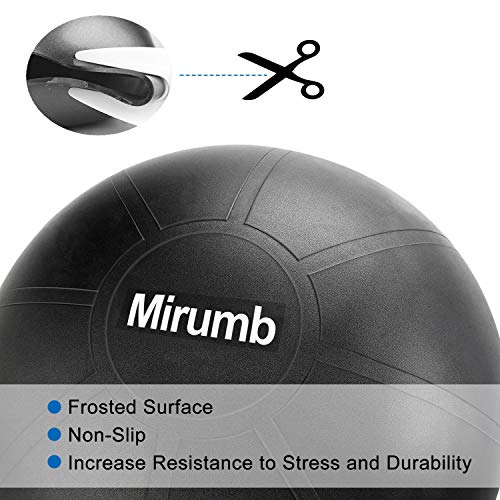 Mirumb Pelota de Ejercicio, Massage Balls Pelota de Pilates Yoga Ball 75CM 65CM 55CM con Bomba Anti Explosión para Fitness, Embarazo,Oficina,Silla de Equilibrio,Gimnasio