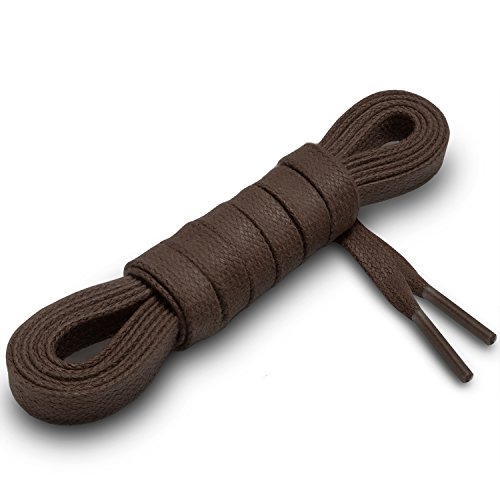 Miscly Cordones de Algodón Encerados Planos [3 Pares] Anchura 6 mm (137 cm, Marrón Oscuro)