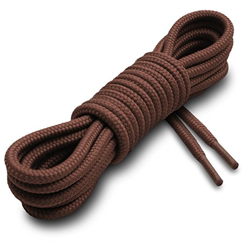 Miscly Cordones Redondos [3 Pares] Para Zapatos, Zapatillas de Deporte y Botas - Diámetro 4 mm (91cm, Marrón)