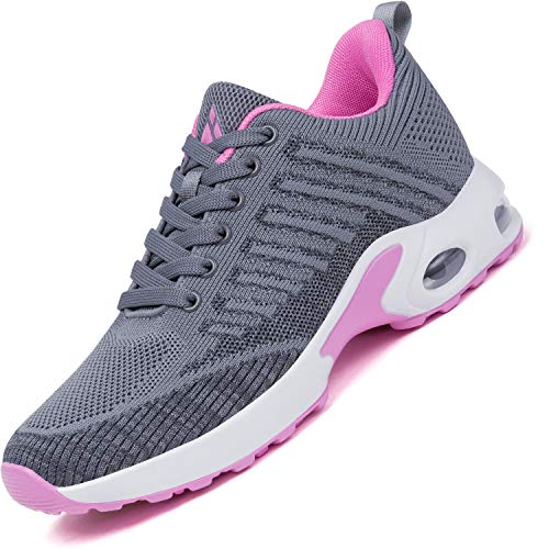 Mishansha Air Zapatos de Deportes Mujer Ligeros Zapatillas de Correr Femenino Respirable Calzado Fitness Jogging Sneakers Gris A, Gr.37 EU