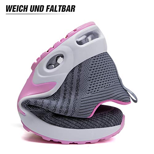 Mishansha Air Zapatos de Deportes Mujer Ligeros Zapatillas de Correr Femenino Respirable Calzado Fitness Jogging Sneakers Gris A, Gr.37 EU