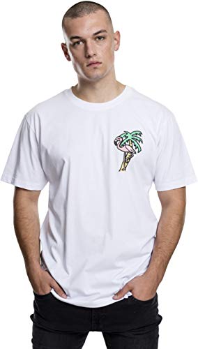 Mister Tee MT550_00220_XS Hombre Flamingo Camiseta-Blanco, Men's