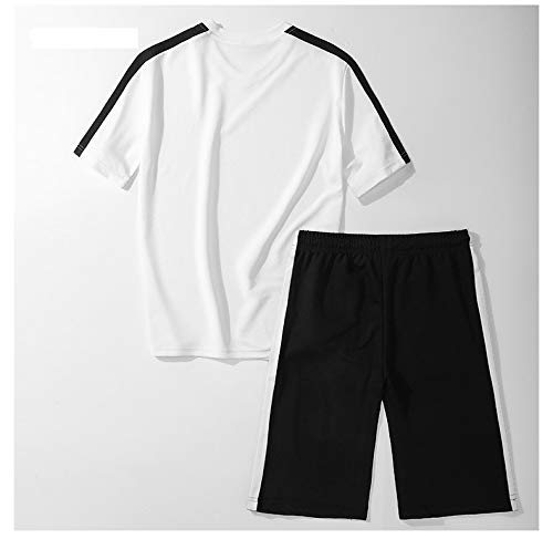 Miwaimao - Juego de 2 camisetas de hip-hop para hombre, ropa deportiva informal, ropa deportiva para hombre Blanco blanco XXXXL
