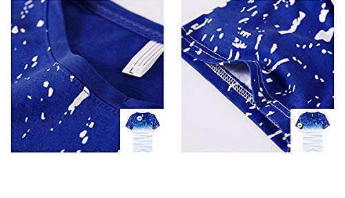 Miwaimao - Juego de ropa deportiva para hombre con estampado de verano y pantalones cortos tipo boxer + 2 juegos de tallas grandes 4XL Azul Azul Claro L