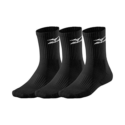 Mizuno Training 3p Socks Medias, Unisex Adulto, Black/Black/Black, XL