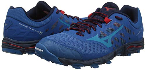 Mizuno Wave Hayate 5, Zapatillas de Trail Running para Hombre, Bleu Rouge, 42 EU