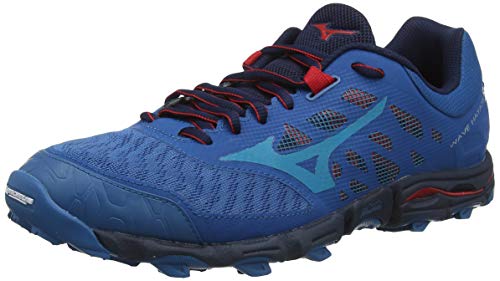 Mizuno Wave Hayate 5, Zapatillas de Trail Running para Hombre, Bleu Rouge, 42 EU