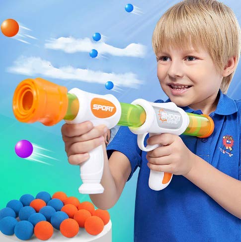 ML Juguete Lanzador de Pelotas de espumas de Aire, Juguetes Bola Suaves - para niños Regalos de cumpleaños