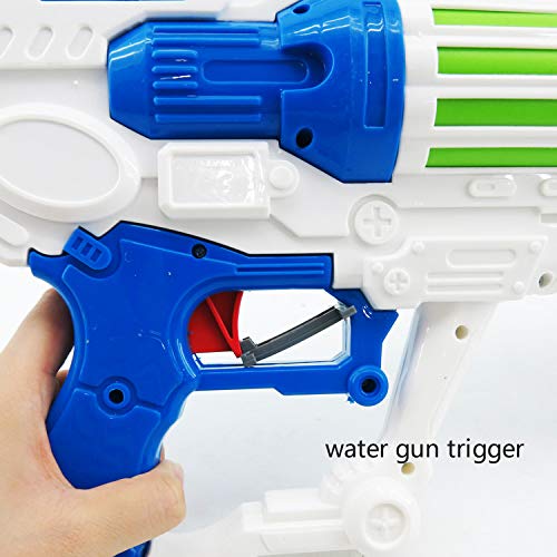 ML Juguete para niños Lanzador de Agua con Doble Salida, Super Pistola Power Water Gun con Alcance Largo 49cm, para niños y Adultos Color Banco (Blanco)