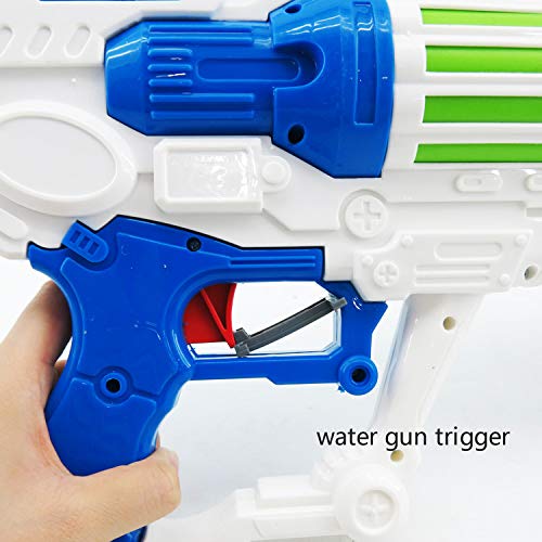 ML Juguete para niños Lanzador de Agua con Doble Salida, Super Pistola Power Water Gun con Alcance Largo 49cm, para niños y Adultos Color Banco (Blanco)