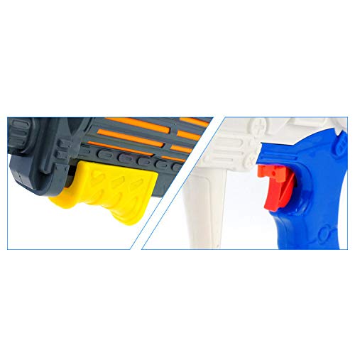 ML Juguete para niños Lanzador de Agua con Doble Salida, Super Pistola Power Water Gun con Alcance Largo 49cm, para niños y Adultos Color Banco (Blanco)