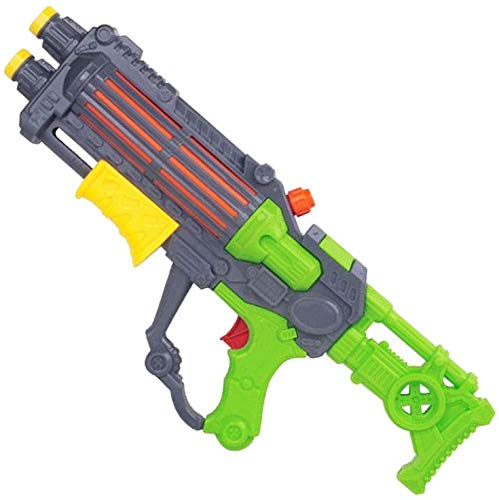 ML Juguete para niños Lanzador de Agua con Doble Salida, Super Pistola Power Water Gun con Alcance Largo 49cm, para niños y Adultos Color Banco (Verde)