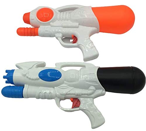 ML Pack 2 Lanzador de Agua de de 30cm, Pistola Power Water Gun, para niños y Adultos (Naranja-Azul)