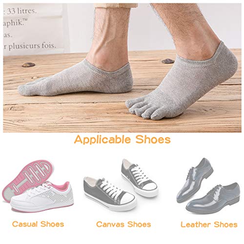 MOAMUN 5 Pares Calcetines Del Dedo Del Pie De Los Hombres De Algodón De Corte Bajo Liner Calcetines5 Calcetines Del Dedo Para Los Hombres Transpirables Y Suaves (gris)