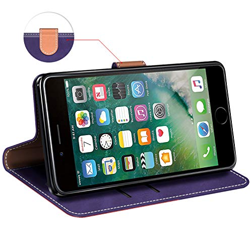 MOBESV Funda para iPhone 6S, Funda Libro iPhone 6S, Funda Móvil iPhone 6S Magnético Carcasa para iPhone 6S / iPhone 6 Funda con Tapa, Violeta/Rojo