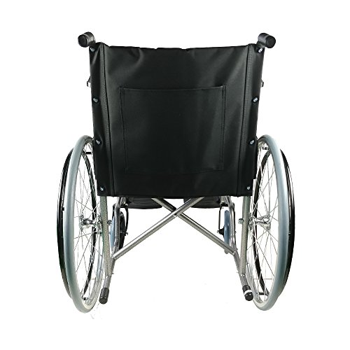 Mobiclinic, modelo Alcazaba, Silla de ruedas para minusválidos, premium, manual, plegable, ortopédica, freno en manetas, reposapiés, reposabrazos, color Negro, asiento, ultraligera