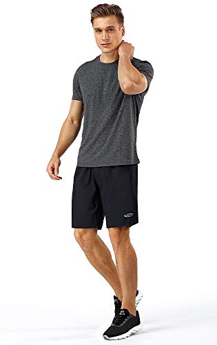 MOBIUSPHY Pantalon Corto Hombre Deporte, Pantalones Cortos Deportivo Shorts Deportivos Hombre Short Running Pantalón Corto Tenis Fitness Gym Verano Negro M