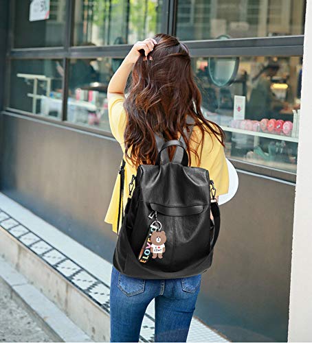 Mochila de las mujeres antirrobo impermeable mochila casual monedero de cuero de la PU bolsa de hombro de la escuela ligera