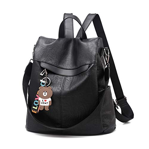 Mochila de las mujeres antirrobo impermeable mochila casual monedero de cuero de la PU bolsa de hombro de la escuela ligera