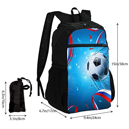 Mochila plegable Bandera de fútbol Rusia Confeti Copa de entretenimiento deportivo Deportes Entretenimiento Hombres Perfectamente portátil Mochilas para viajes Mujeres Senderismo Mochila ligera Imperm