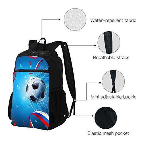 Mochila plegable Bandera de fútbol Rusia Confeti Copa de entretenimiento deportivo Deportes Entretenimiento Hombres Perfectamente portátil Mochilas para viajes Mujeres Senderismo Mochila ligera Imperm