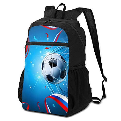 Mochila plegable Bandera de fútbol Rusia Confeti Copa de entretenimiento deportivo Deportes Entretenimiento Hombres Perfectamente portátil Mochilas para viajes Mujeres Senderismo Mochila ligera Imperm