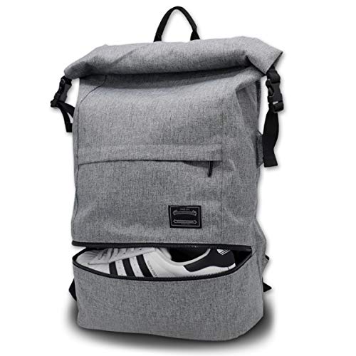 Mochila portátil, Mochilas Escolares, Macuto de Viaje ITSHINY Bolsa de antirrobo Roll Top Bolsa Escolar Mochila Casual de día Ligera y Resistente al Agua para Hombre Mujeres hasta 15,6 Pulgadas Gris