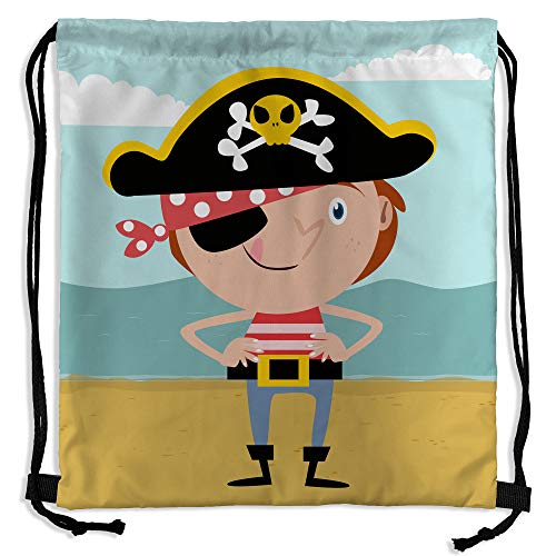 Mochila Saco Infantil Personalizada con Nombre. Mochila de Cuerdas Personalizada. Vuelta al Cole niño niña. Varios Diseños. Piratas